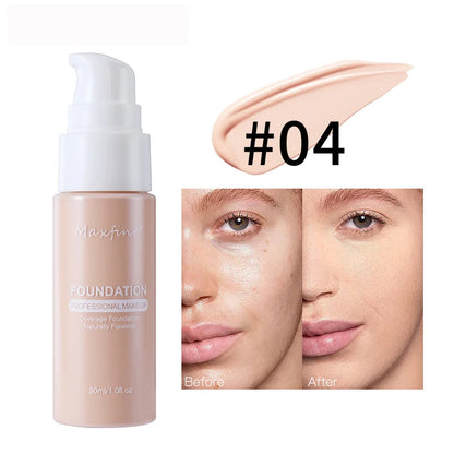MAXFINE Long-Lasting Liquid Foundation & Concealer – Waterproof, Sweat-Resistant, Professional-Grade Makeup