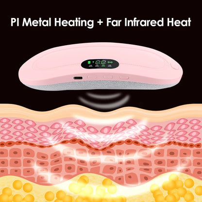 Rechargeable Electric Menstrual Heating Belt – Vibrating Cramp Relief Massager with Adjustable Temperature for Abdominal and Waist Pain