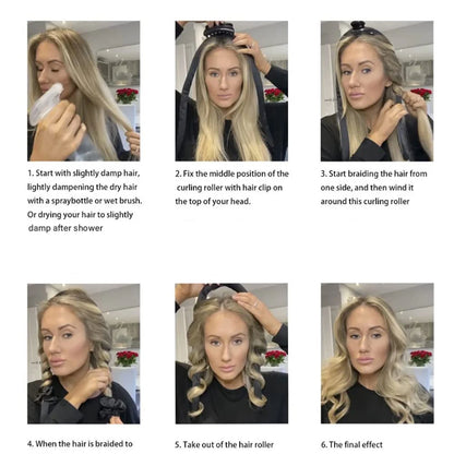 Heatless Curling Rod Headband – No Heat Silk Hair Curlers for Overnight Curls, Soft Sleep-In Ribbon Rollers, Lazy Hair Styling Tool