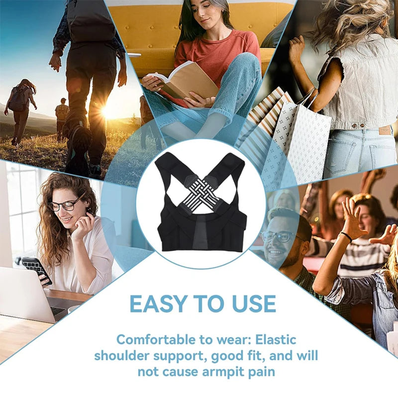 Adjustable Back Posture Corrector Brace – Breathable Back and Shoulder Support for Women, Students, and Kids