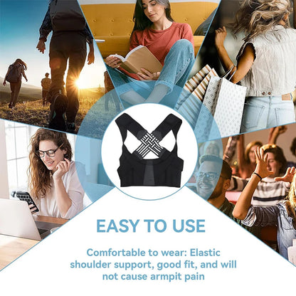 Adjustable Back Posture Corrector Brace – Breathable Back and Shoulder Support for Women, Students, and Kids