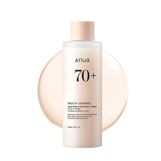 ANUA 70+ Rice Toner (250ml) – Korean Moisturizing Facial Essence for Oily & Sensitive Skin, Pore Tightening & Hydrating Care