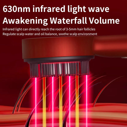 Electric Scalp Massage Comb with Red Light Therapy – Hair Growth Stimulator and Anti-Hair Loss Oil Applicator Brush