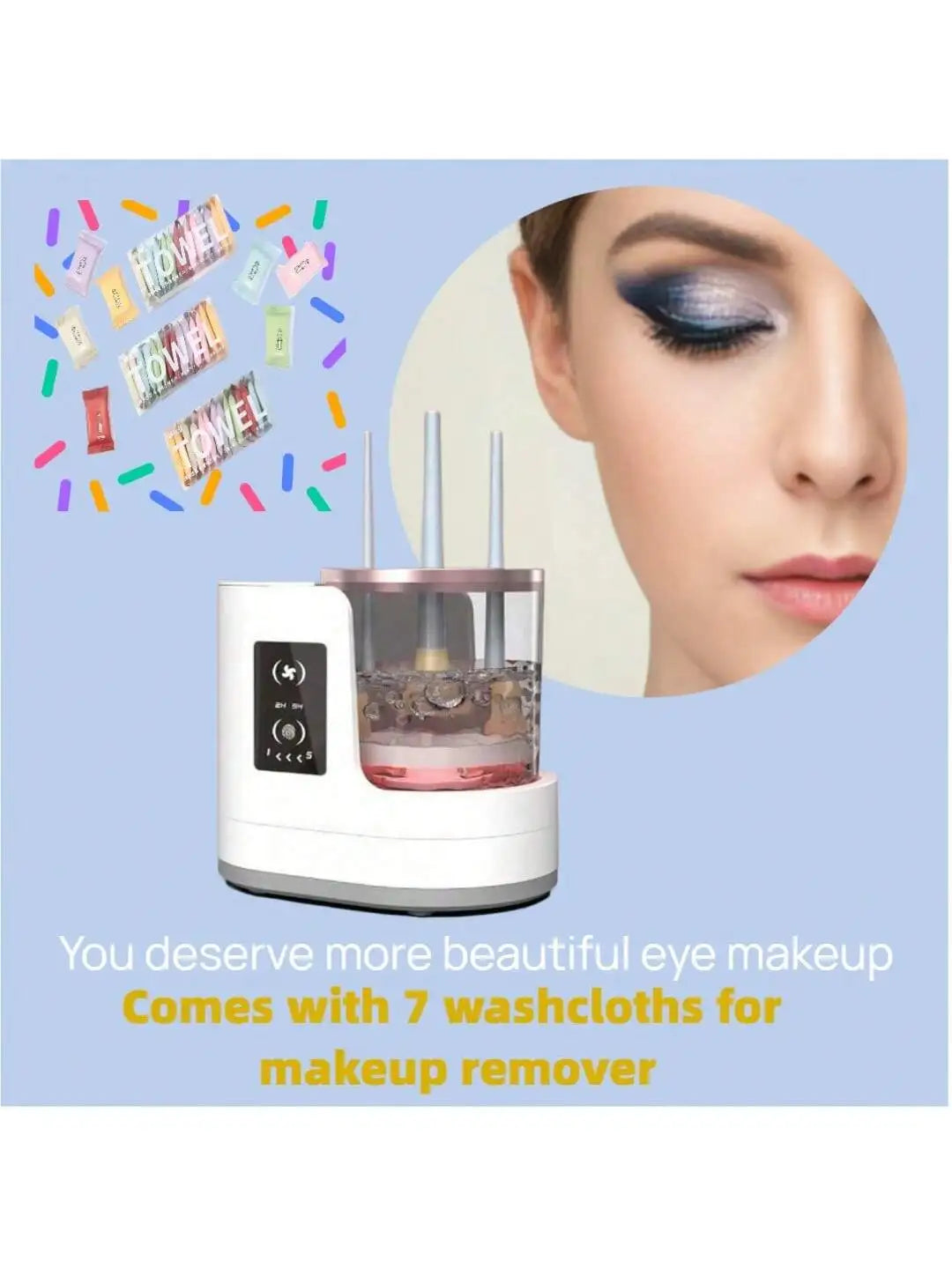 Exclusive Electric Makeup Brush Cleaner, a Cleaning Tool for Makeup Brushes and Foundation.