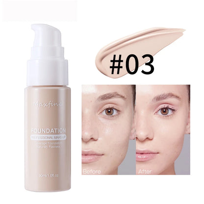 MAXFINE Long-Lasting Liquid Foundation & Concealer – Waterproof, Sweat-Resistant, Professional-Grade Makeup