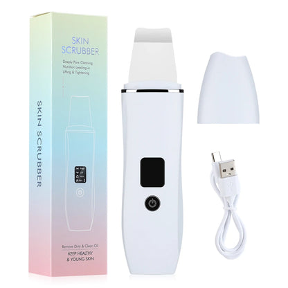 Ultrasonic Skin Scrubber & EMS Facial Cleaner – Deep Pore Cleansing, Blackhead Remover, Face Lifting, Skin Tightening & Peeling Tool