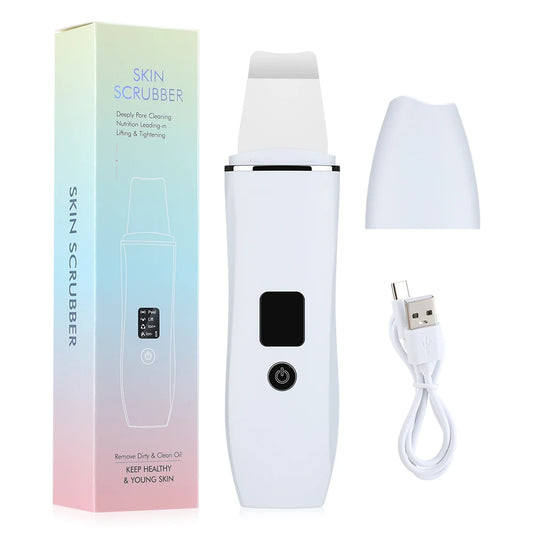 Ultrasonic Skin Scrubber & EMS Facial Cleaner – Deep Pore Cleansing, Blackhead Remover, Face Lifting, Skin Tightening & Peeling Tool