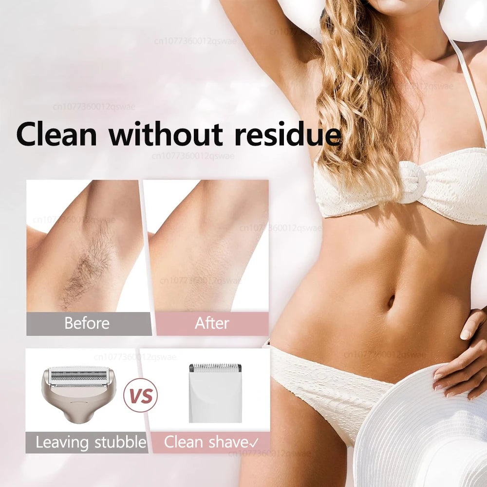 Women's Electric Shaver – Painless Hair Remover for Face, Bikini Line, Legs, Underarms – Portable & Rechargeable Female Razor and Epilator