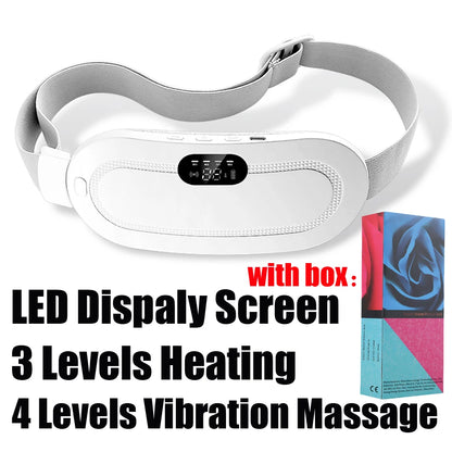Rechargeable Electric Menstrual Heating Belt – Vibrating Cramp Relief Massager with Adjustable Temperature for Abdominal and Waist Pain