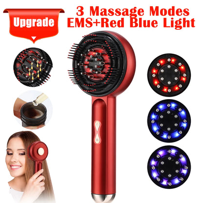 Electric Scalp Massage Comb with Red Light Therapy – Hair Growth Stimulator and Anti-Hair Loss Oil Applicator Brush