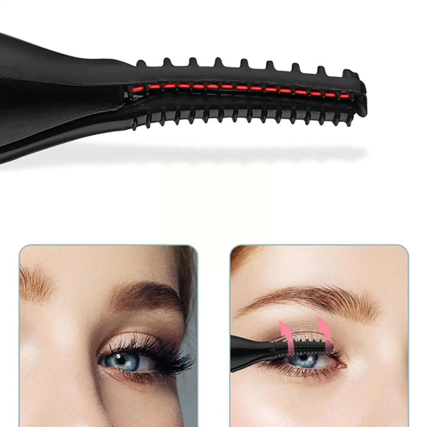 Rechargeable Heated Eyelash Curler – Long-Lasting Natural Curl, Compact & Portable Design for Effortless Styling