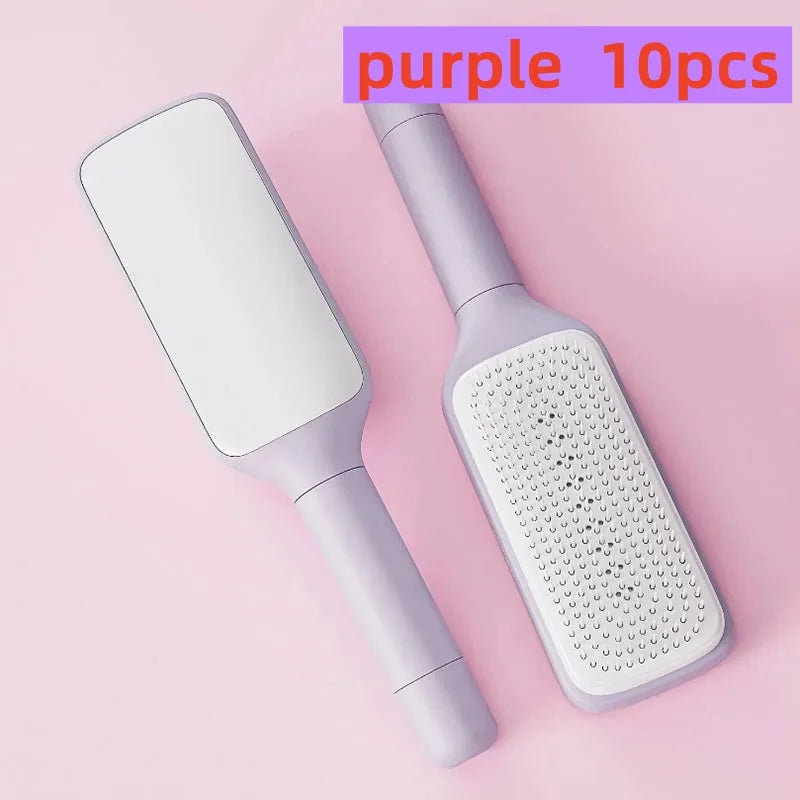 Rotatable Self-Cleaning Hair Brush – Anti-Static Massage Air Cushion Comb with Retractable Bristles for Women