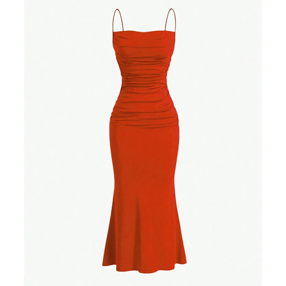 Mia Muse Women's Elegant Spaghetti Strap Maxi Dress – Slim Fit Summer Wedding & Evening Party Dress (Multi-Color)