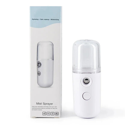 W-718B Mini Nano Facial Steamer – 30ml Portable USB Rechargeable Humidifier & Face Mist Sprayer for Skin Hydration & Sanitization