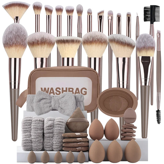 Professional Makeup Brush Set – Soft Fluffy Foundation, Eyeshadow, Concealer, Blending & Kabuki Brushes | Beauty Tools for Women