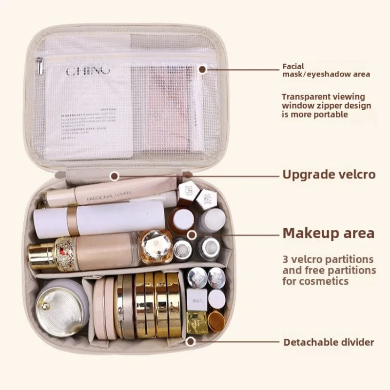 Luxury Women's Cosmetic & Toiletry Bag – Large Capacity Portable Travel Makeup Organizer