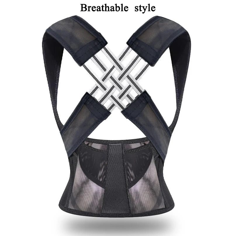 Adjustable Back Posture Corrector Brace – Breathable Back and Shoulder Support for Women, Students, and Kids