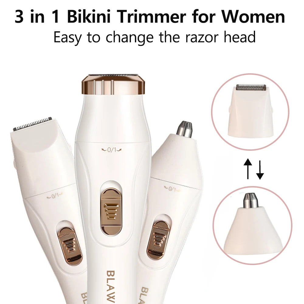 Women's Electric Shaver – Painless Hair Remover for Face, Bikini Line, Legs, Underarms – Portable & Rechargeable Female Razor and Epilator