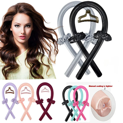 Heatless Curling Rod Headband – No Heat Silk Hair Curlers for Overnight Curls, Soft Sleep-In Ribbon Rollers, Lazy Hair Styling Tool
