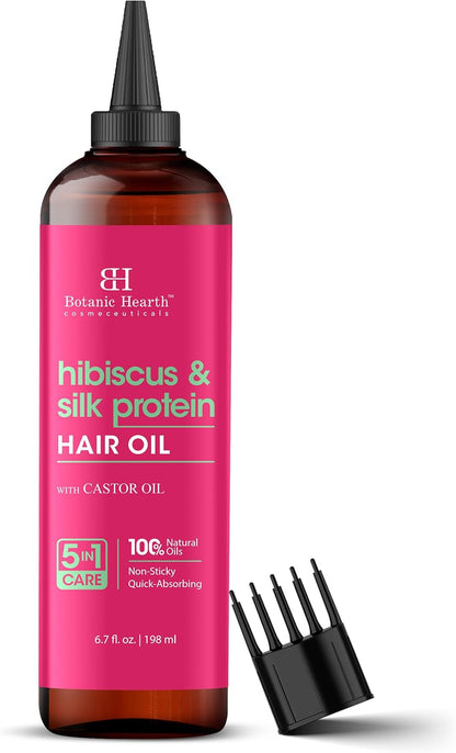 Rosemary Oil for Hair Growth – 100% Pure (6.7 fl oz) | Infused with Biotin, Jojoba & Castor Oil | Strengthening, Nourishing & Volumizing Treatment | Non-GMO Verified