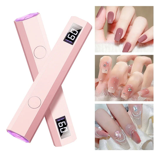 Portable Mini UV LED Nail Lamp – Rechargeable Handheld Nail Dryer Pen for Fast & Safe Gel Polish Curing